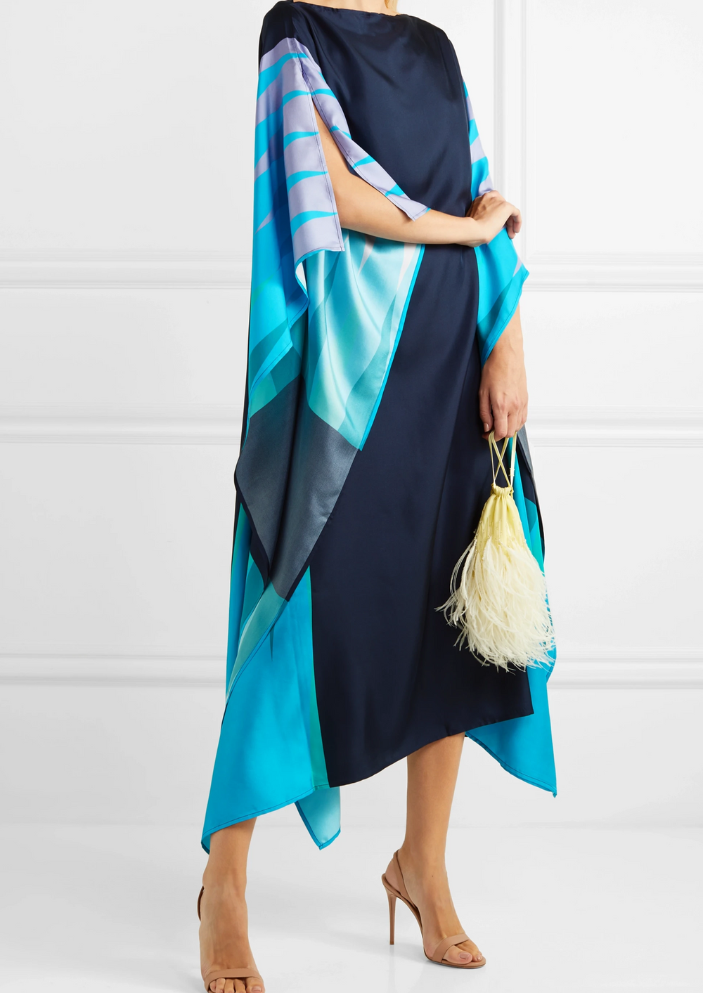 SKY WINGS SILK CREPE KAFTAN